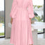 Elegant Lightweight Deep V-Neck Balloon Sleeve Maxi Dress