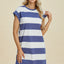 Vestido Mini de Manga Corta a Rayas Chic para Mujeres