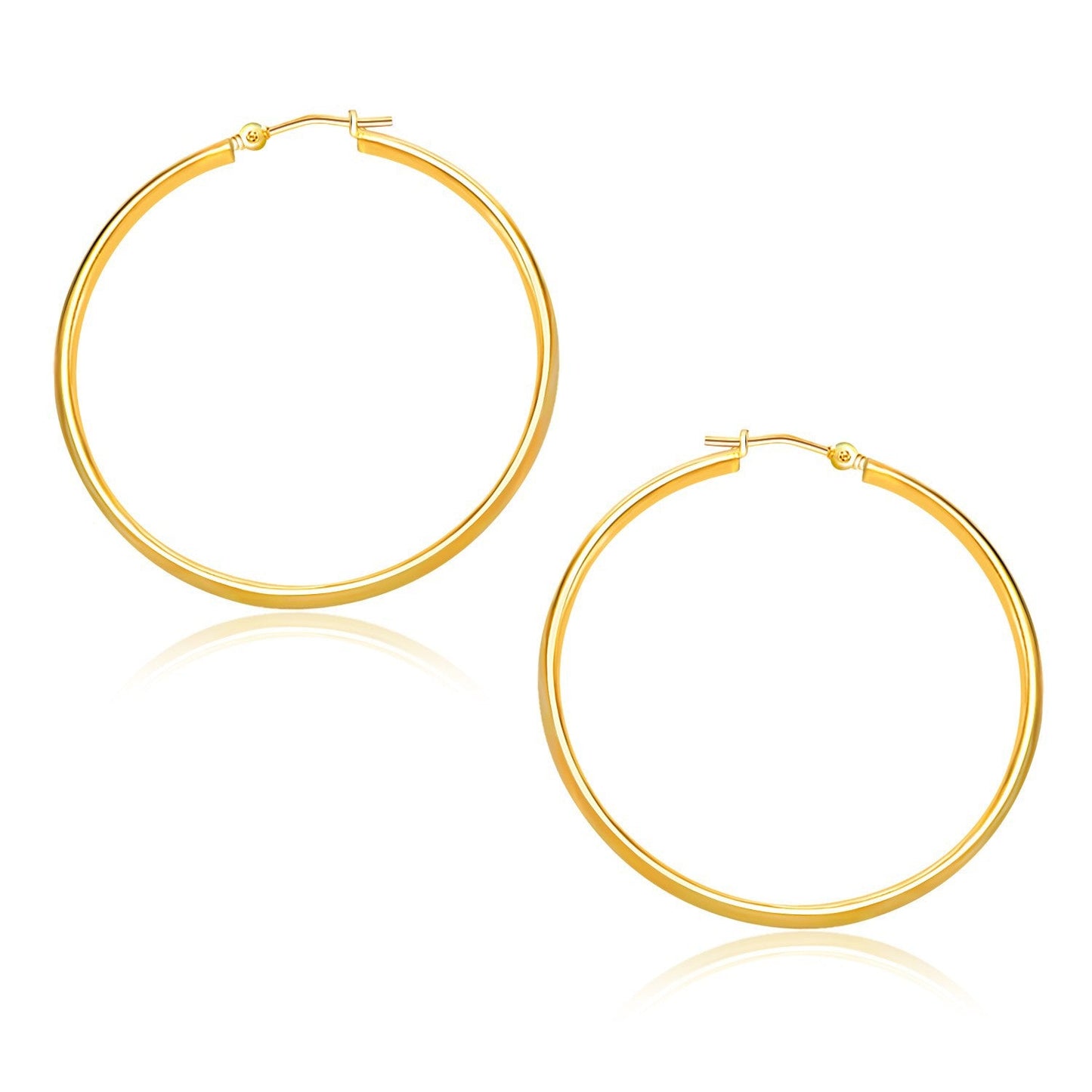14k Yellow Gold Polished Hoop Earrings - 30mm