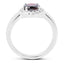 Anillo de Compromiso de Granate de 2.58 Quilates y Topacio Blanco en Plata de Ley
