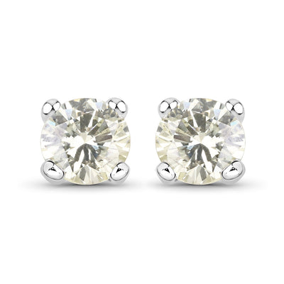 Pendientes de Diamante Blanco Genuino de 0.71 Quilates en Oro Blanco de 14K