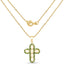 Pendentif en Opale Éthiopienne et Diopside Chrome Plaqué Or Jaune 14K