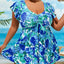 Floral Print Bandeau V Neck 2 Piece Swimsuit for Women