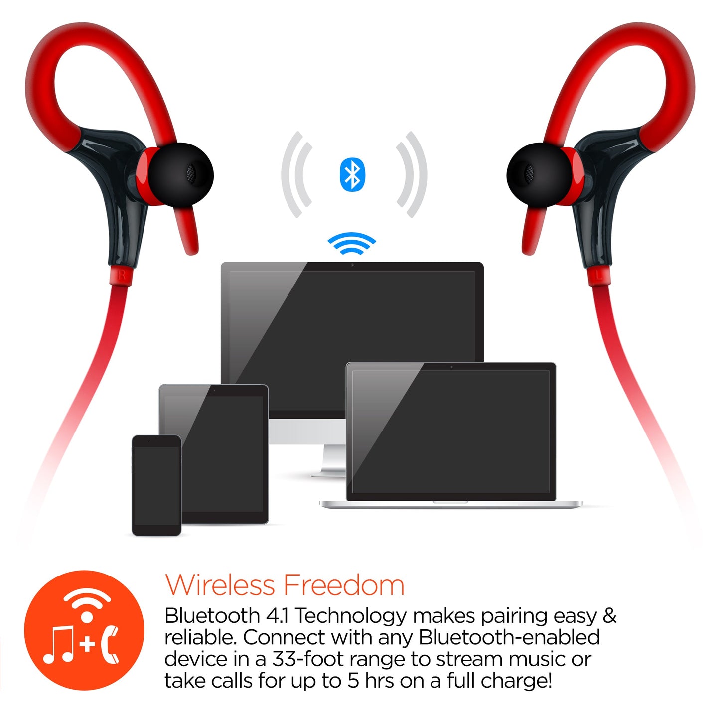Écouteurs sans fil Bluetooth HyperGear Marathon Sport