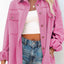Women Exposed Seam Collared Neck Button Up Jacket