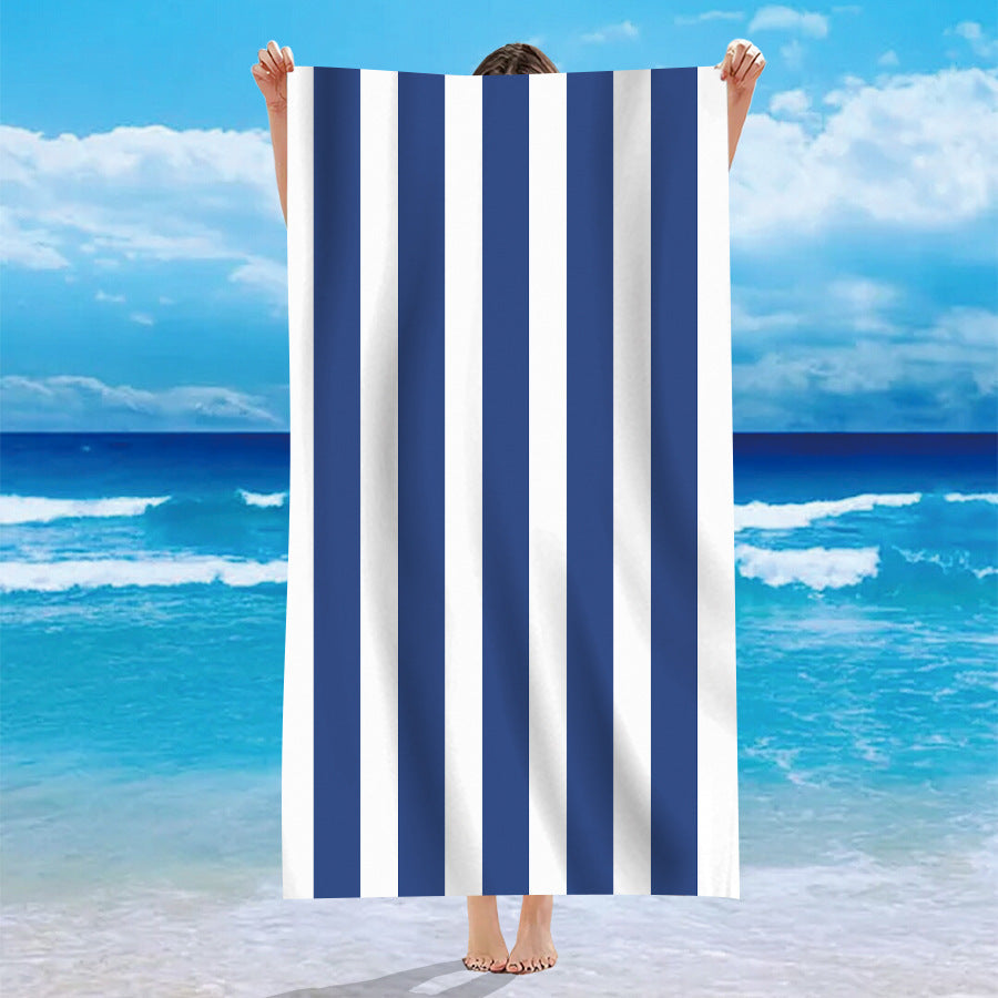 Personalized Striped Microfiber Beach Towel