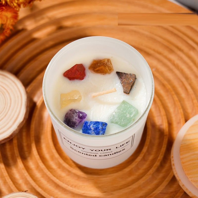 Natural Crystal Stone Aromatherapy Candle Gift Box