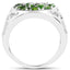 Anillo de Plata Esterlina de 2.21 Quilates de Diopsido de Cromo Genuino