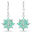 2.92 Carat Genuine Emerald and White Diamond Earrings in Sterling Silver