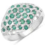 Bague en argent sterling .925 avec émeraude véritable de 0,90 carat
