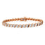 14K Rose Gold Plated Sterling Silver Diamond Tennis Bracelet - 7"