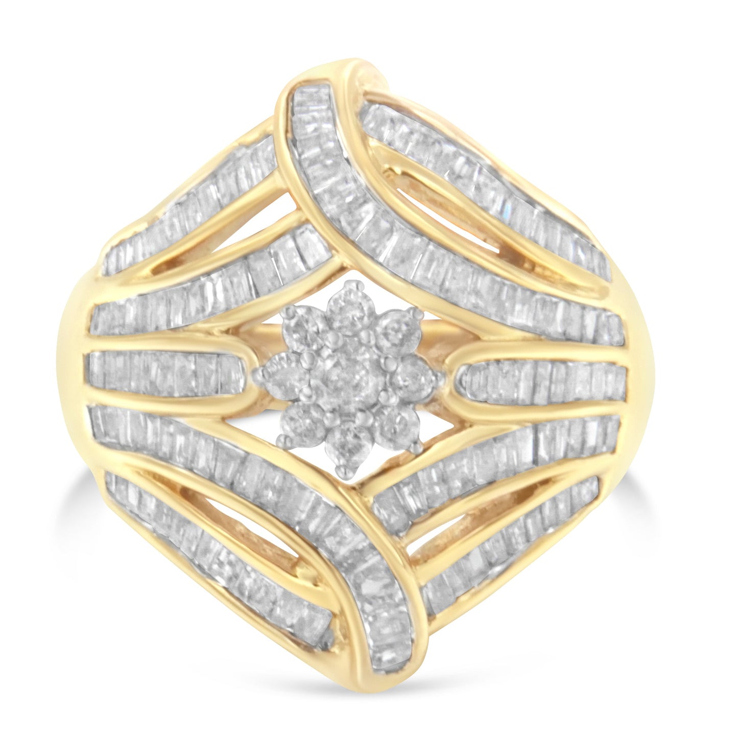 Bague de fiançailles en diamant en or jaune 10K - Taille 7