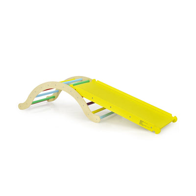 Set de Escalera para Niños 3 en 1 - Arco de Madera y Balancín