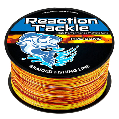 Reaction Tackle Fire Camo Braided Fishing Line - Premium Performance