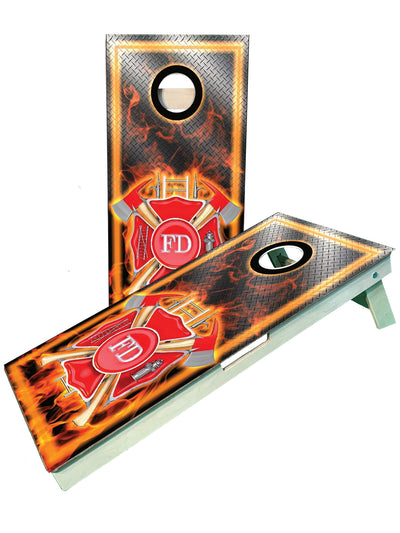 Firefighter Red Pro UV Printed Cornhole Boards - Premium Quality, ACL Compliant - Korvel