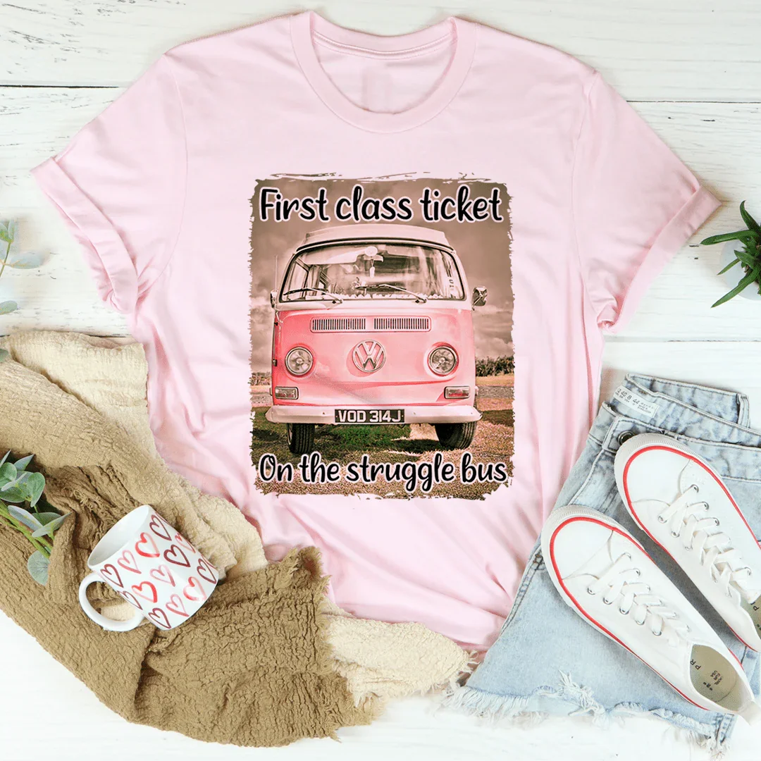 Camiseta con boleto de primera clase en el autobús de la lucha