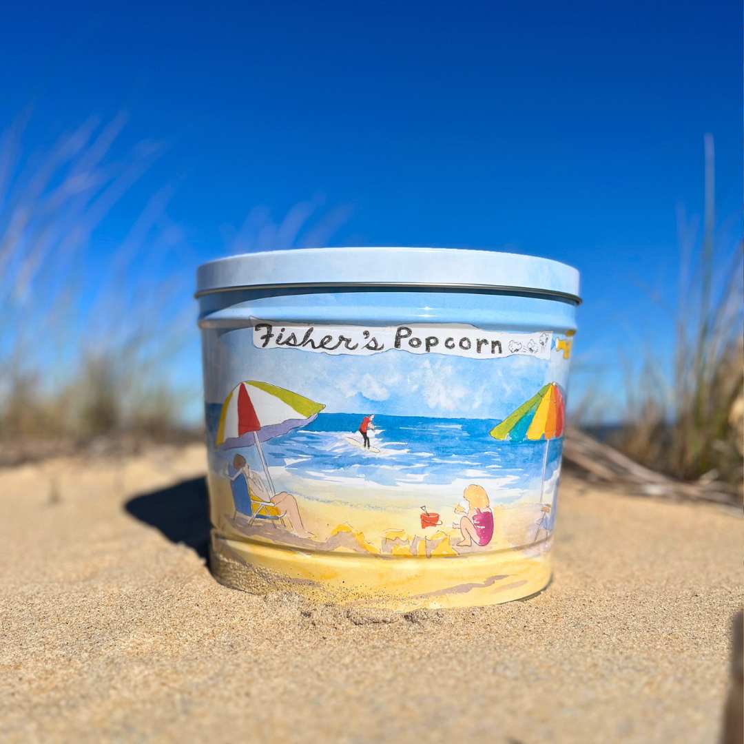 2 Gallon Beach Tins - Gourmet Popcorn Gift Set