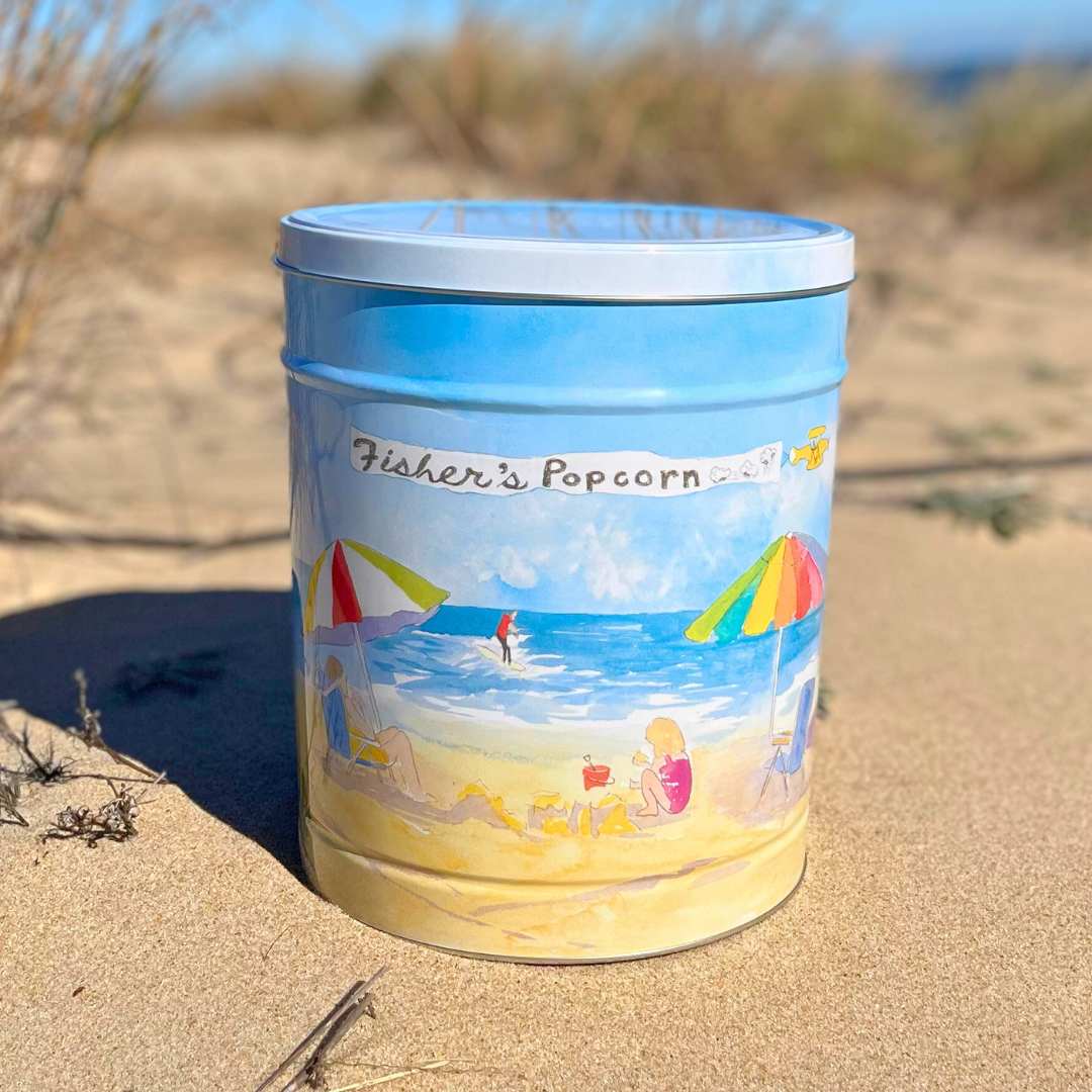 3.5 Gallon Beach Tins - Gourmet Popcorn Gift Set