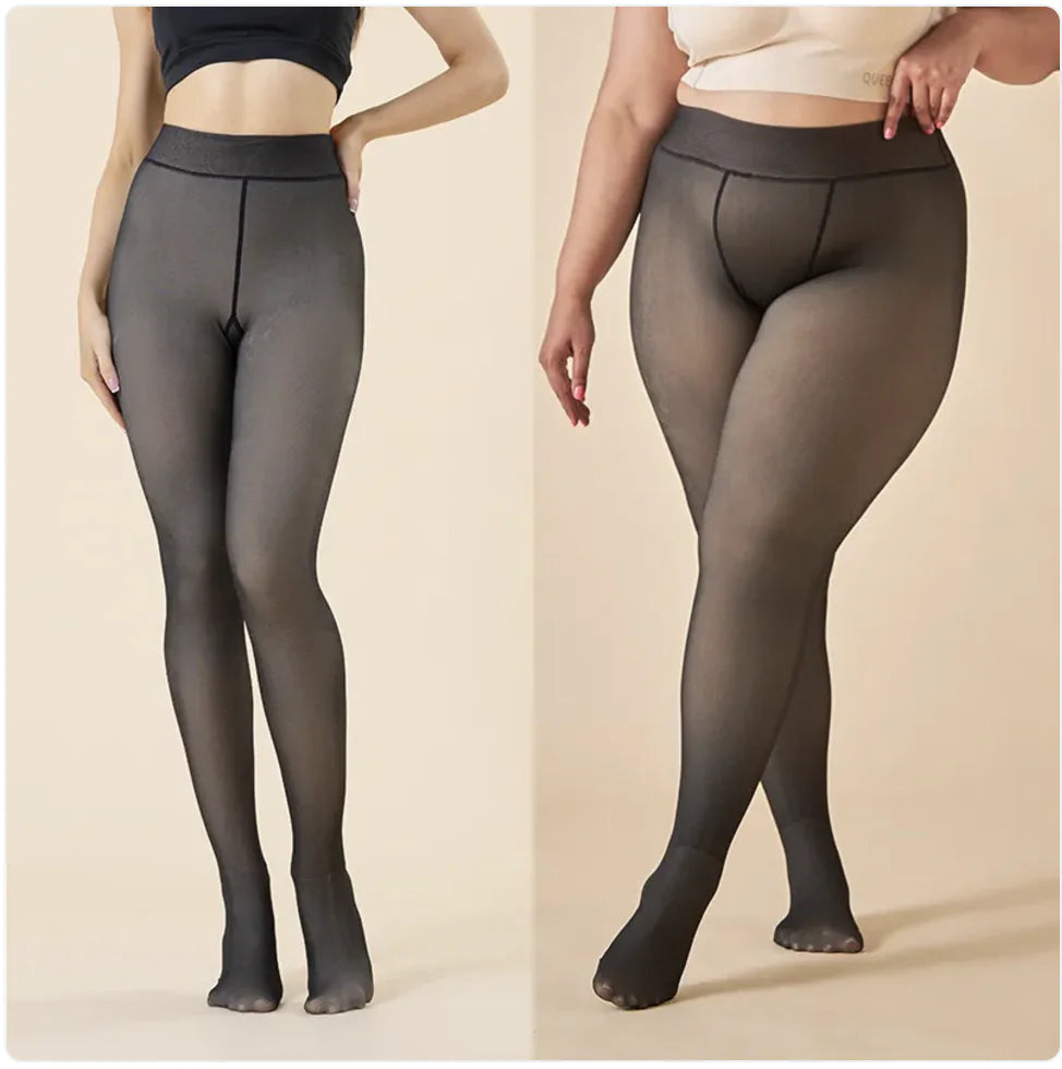 Collants transparents en velours pour femmes