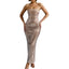 Vestido de fiesta elegante con detalle de perforación caliente