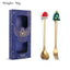 Juego de Cubiertos Navideño Festivo: Cuchara y Tenedor Elegantes