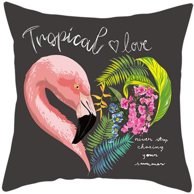 Housse de coussin élégante Flamant Rose - Décor tropical pour la maison