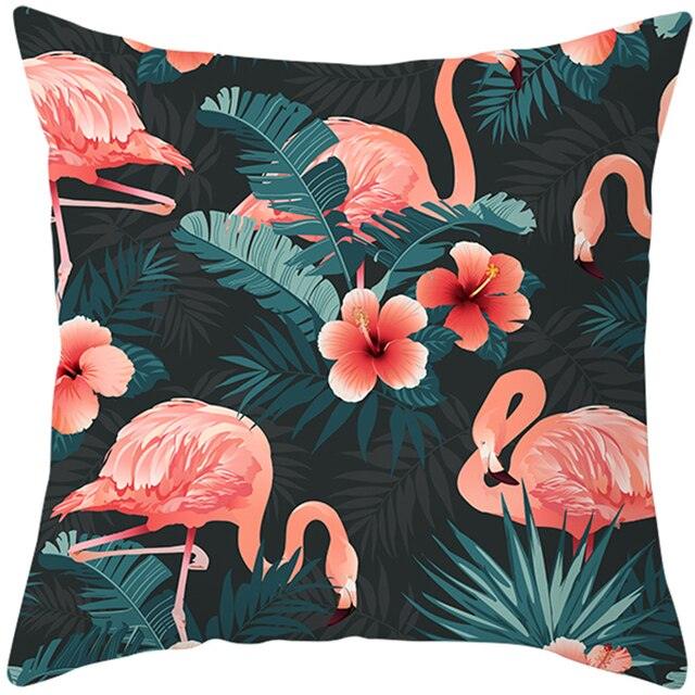 Housse de coussin élégante Flamant Rose - Décor tropical pour la maison