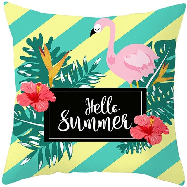 Housse de coussin élégante Flamant Rose - Décor tropical pour la maison