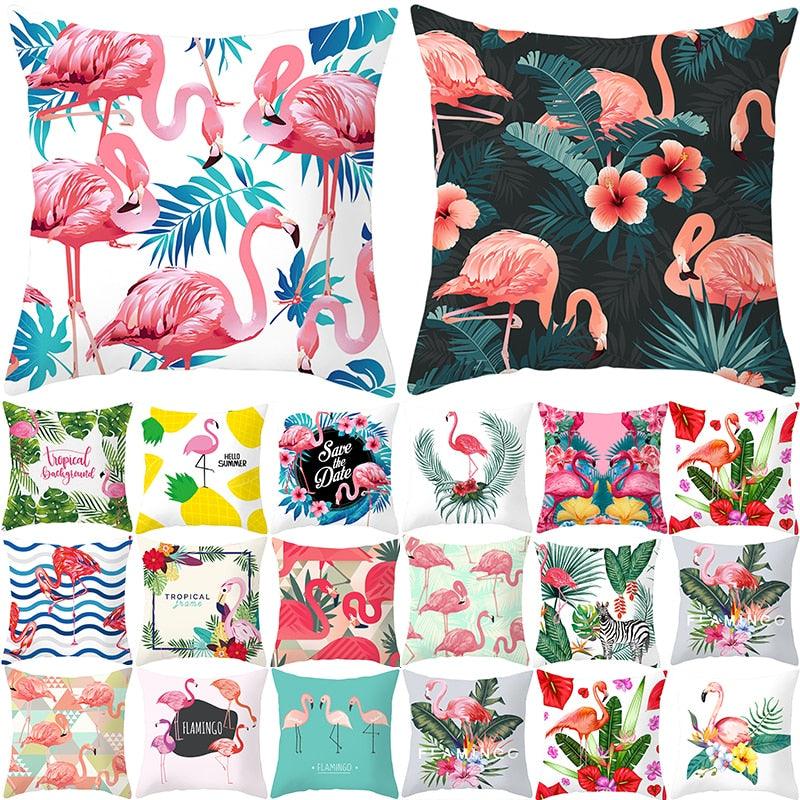 Housse de coussin élégante Flamant Rose - Décor tropical pour la maison