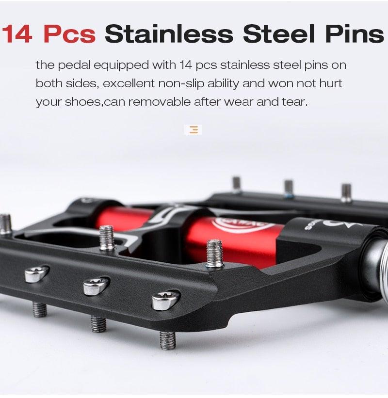 Pédales de vélo plates premium avec roulements scellés