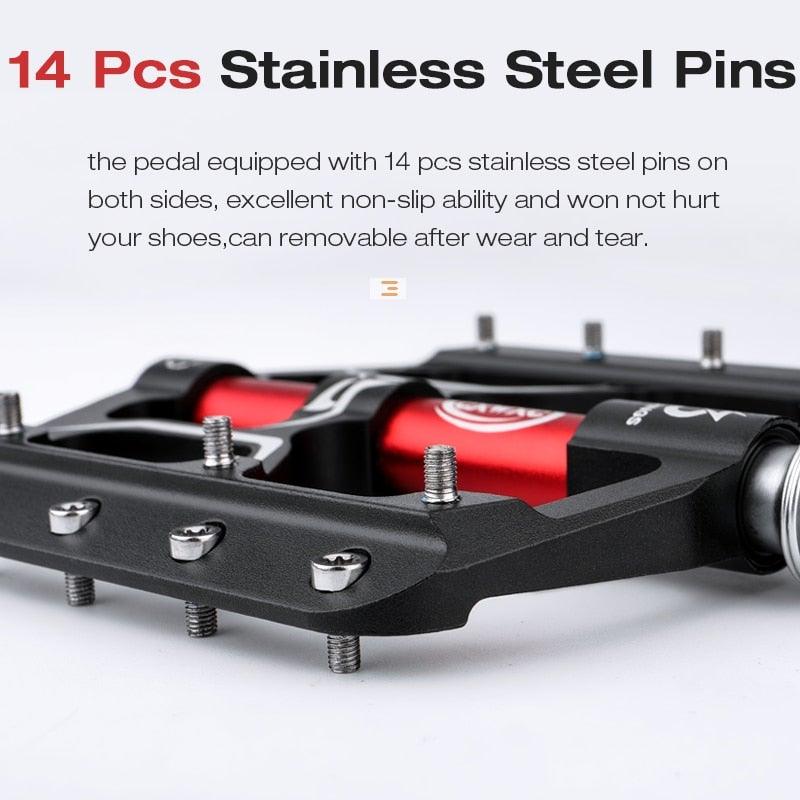 Pédales de vélo plates premium avec roulements scellés