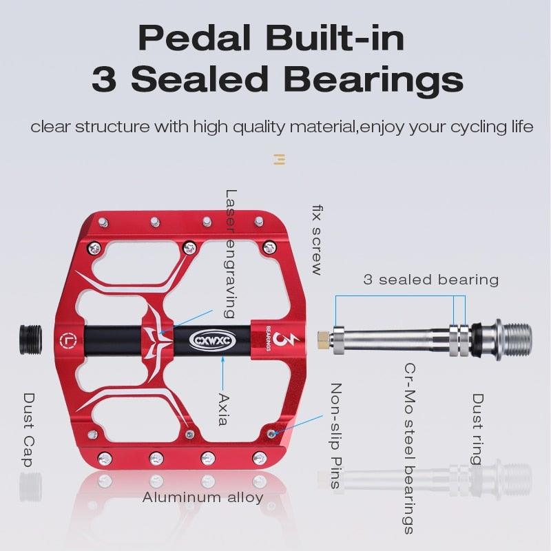 Pédales de vélo plates premium avec roulements scellés