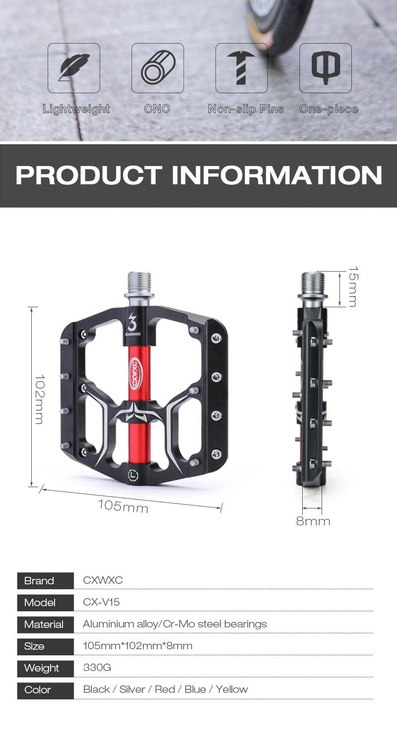 Pédales de vélo plates premium avec roulements scellés