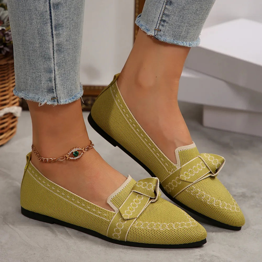 Belles chaussures plates à nœud pour femmes, confort au quotidien