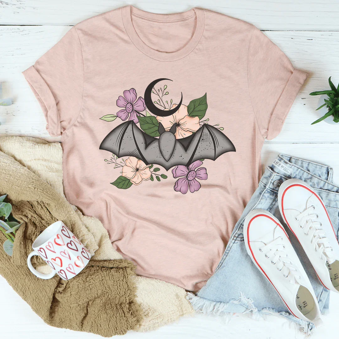 Floral Bat Tee - Premium Comfort and Style