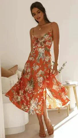 Vestido Midi Floral Boho Chic