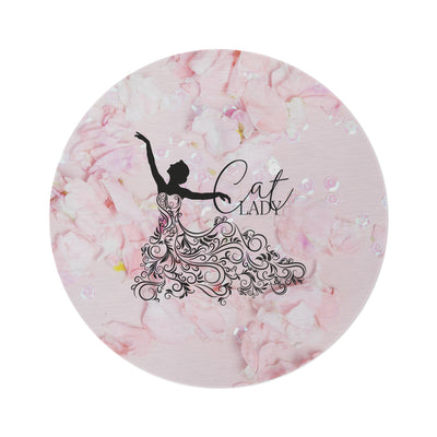 Floral Cat Lady Round Rug - Elegant Decor for Cat Lovers