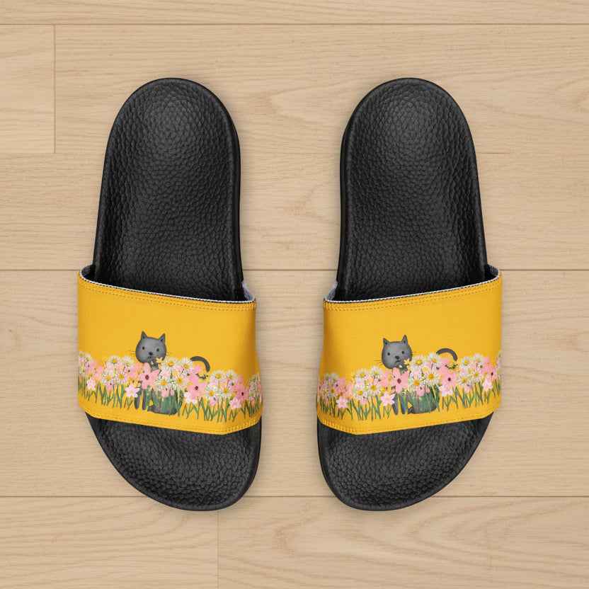 Sandalias deslizantes de gato floral — Edición Garden Observer