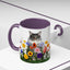 Floral Cats Coffee Mug - Vibrant Ceramic Drinkware