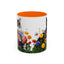 Floral Cats Coffee Mug - Vibrant Ceramic Drinkware