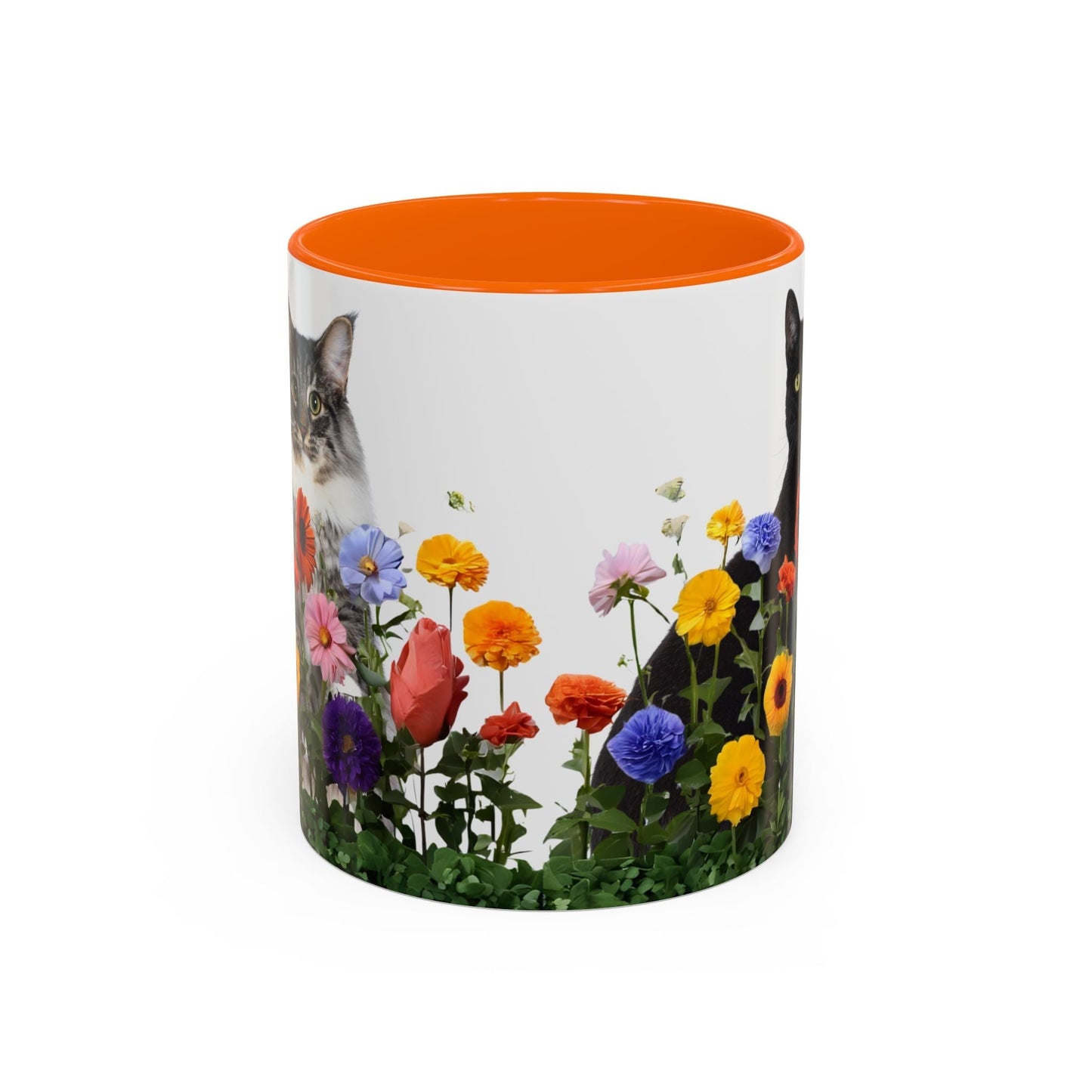 Floral Cats Coffee Mug - Vibrant Ceramic Drinkware