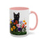 Floral Cats Coffee Mug - Vibrant Ceramic Drinkware