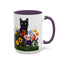 Floral Cats Coffee Mug - Vibrant Ceramic Drinkware