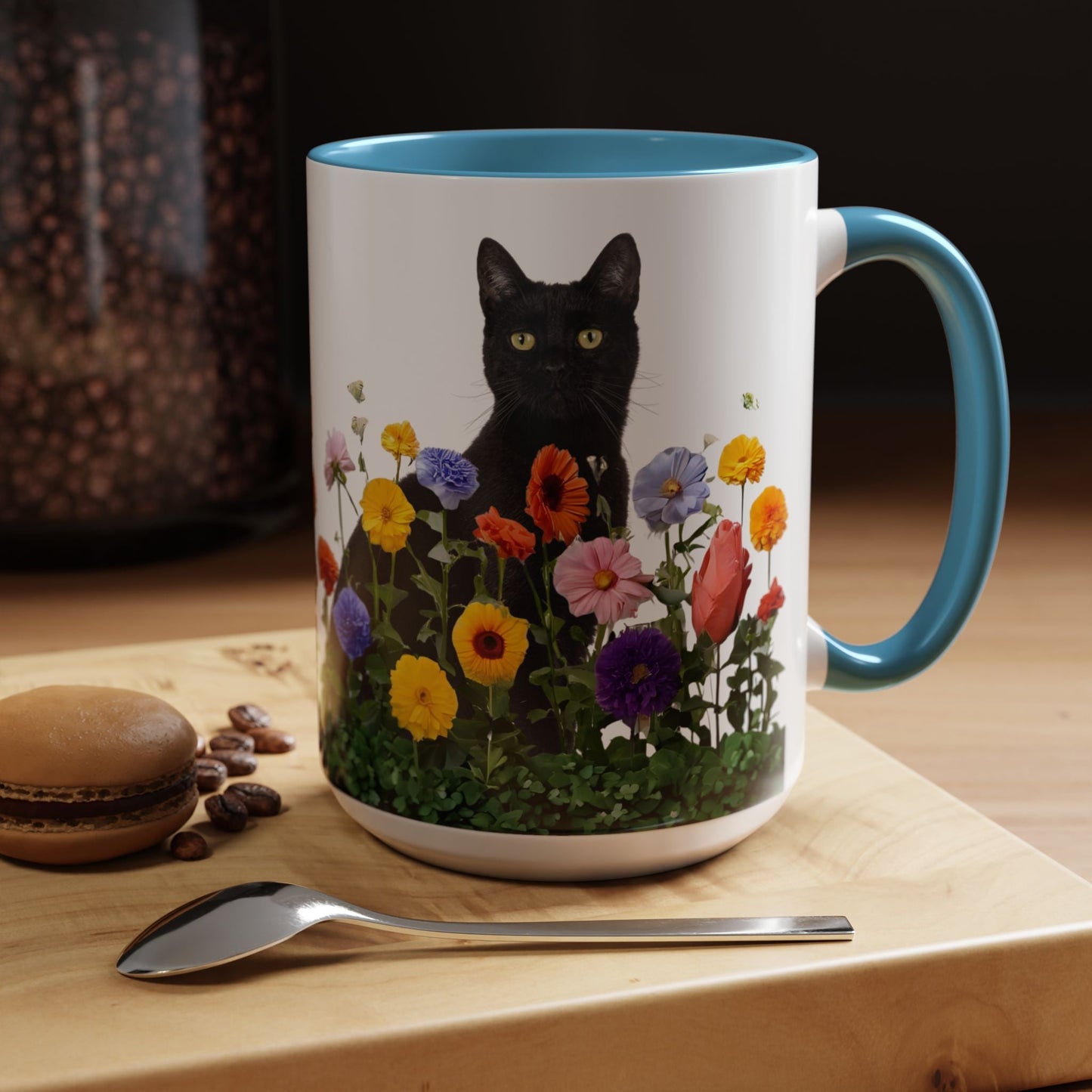 Floral Cats Coffee Mug - Vibrant Ceramic Drinkware