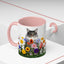 Floral Cats Coffee Mug - Vibrant Ceramic Drinkware