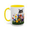 Floral Cats Coffee Mug - Vibrant Ceramic Drinkware
