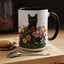 Floral Cats Coffee Mug - Vibrant Ceramic Drinkware