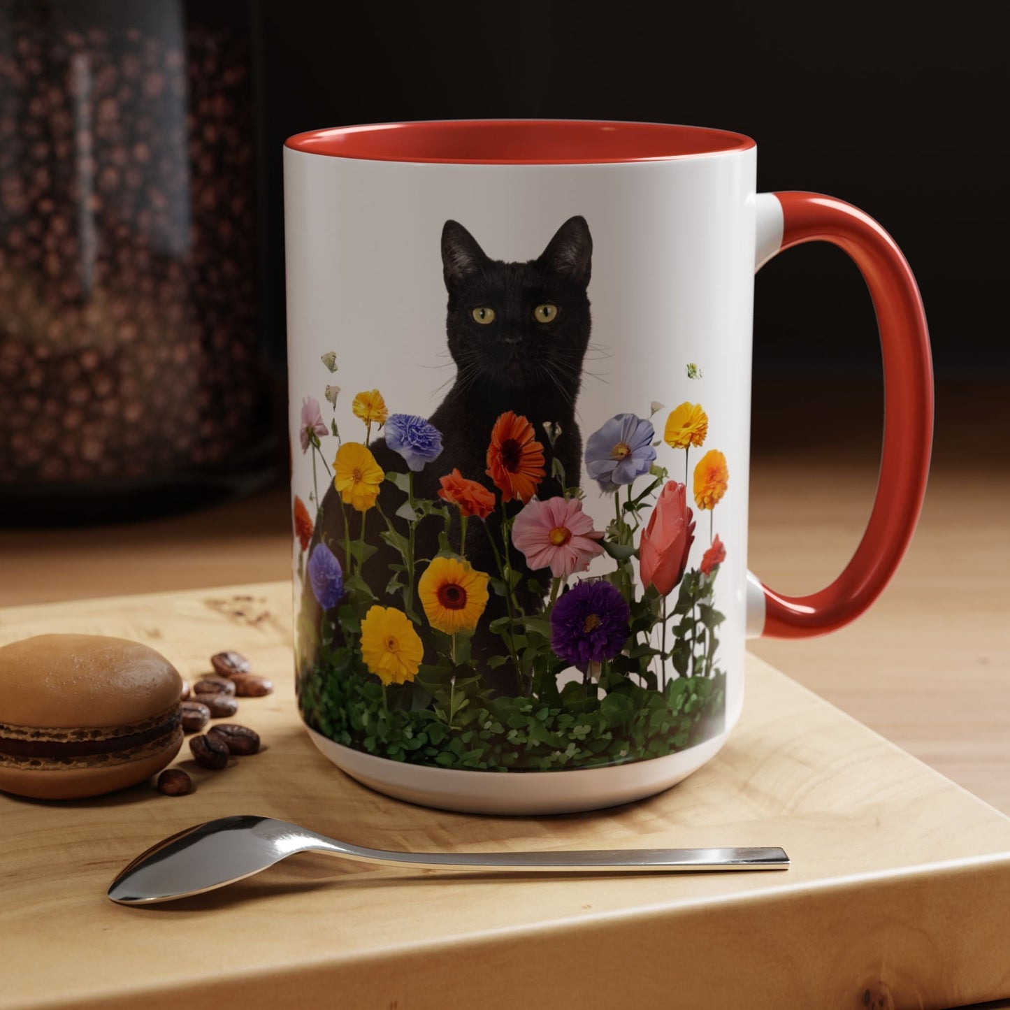 Floral Cats Coffee Mug - Vibrant Ceramic Drinkware