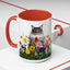 Floral Cats Coffee Mug - Vibrant Ceramic Drinkware