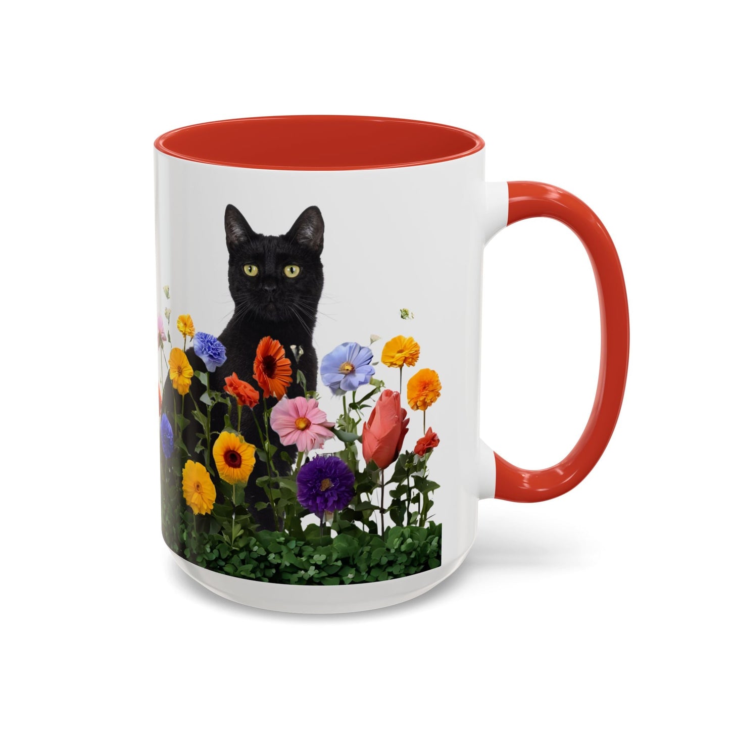 Floral Cats Coffee Mug - Vibrant Ceramic Drinkware